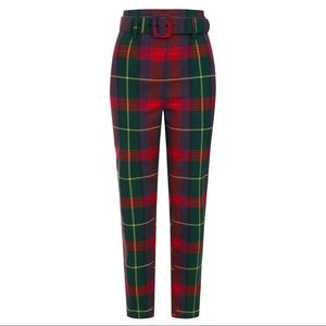 NWOT Thea Collectif Retro Etude Check Tartan Trousers UK10, US6